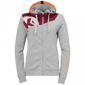 CORE 2.0 HOOD JACKET WOMEN gris oscuro mezcla/rojo o KEMPA
