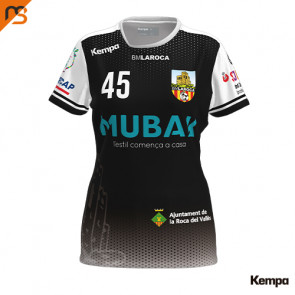 Camiseta MC.sublimada Kempa,  1ª equip.  2022 negra BM LA ROCA, Mujer