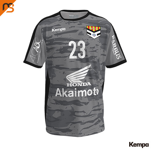 Camiseta de juego Sublimada Kempa, 2ª equip. gris/negra H. C. SANT BOI, Hombre