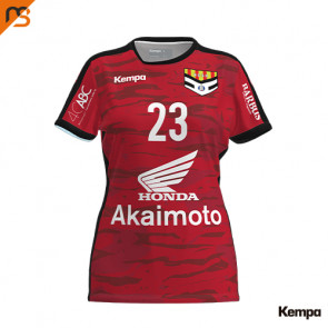Camiseta de juego Sublimada Kempa, 1ª equip. roja/negra H. C. SANT BOI, Mujer